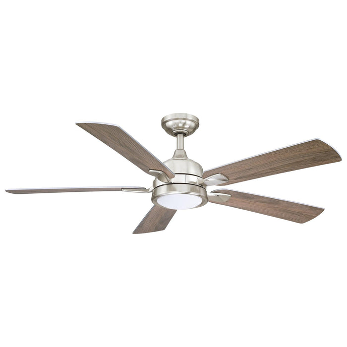 52" Tata Nagar Industrial Brush Nickel Downrod Mount Reversible Ceiling Fan with Lighting and Remote Control - Sweatfully