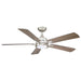 52" Tata Nagar Industrial Brush Nickel Downrod Mount Reversible Ceiling Fan with Lighting and Remote Control - Sweatfully