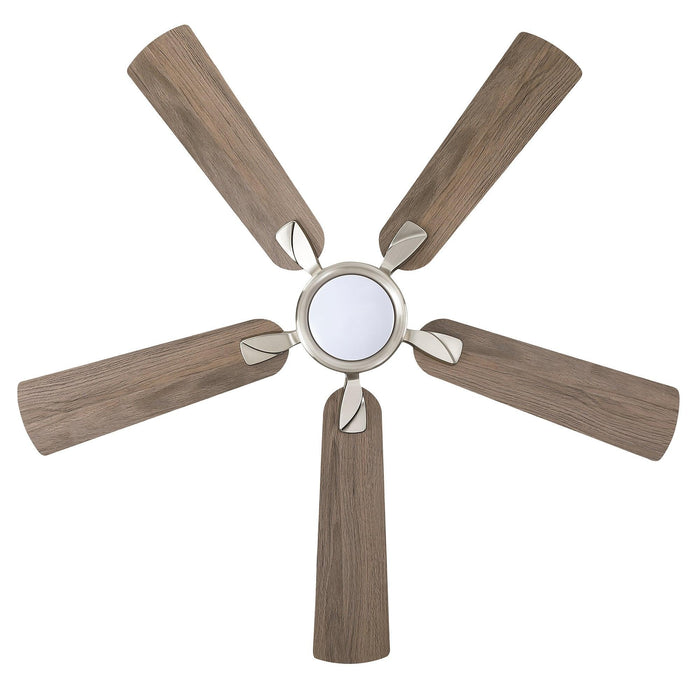 52" Tata Nagar Industrial Brush Nickel Downrod Mount Reversible Ceiling Fan with Lighting and Remote Control - Sweatfully