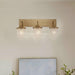 Modern 3-Light Golden Wall Lighting with Crystal - Sweatfully