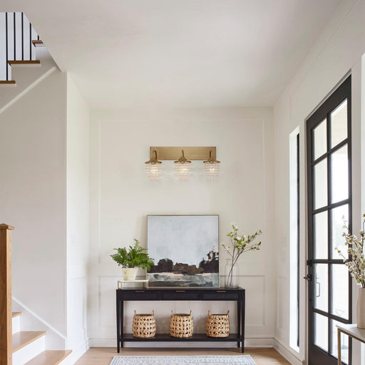 Modern 3-Light Golden Wall Lighting with Crystal - Sweatfully