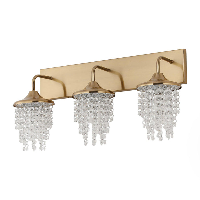 Modern 3-Light Golden Wall Lighting with Crystal - Sweatfully