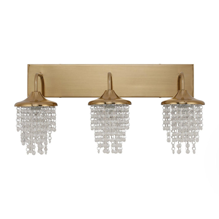 Modern 3-Light Golden Wall Lighting with Crystal - Sweatfully