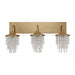 Modern 3-Light Golden Wall Lighting with Crystal - Sweatfully