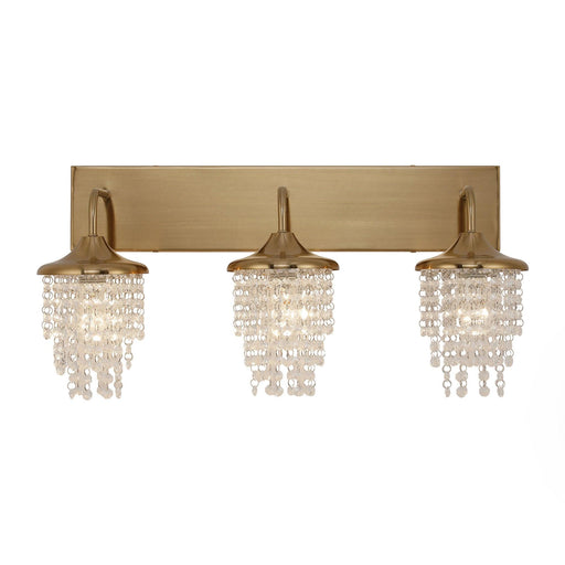 Modern 3-Light Golden Wall Lighting with Crystal - Sweatfully