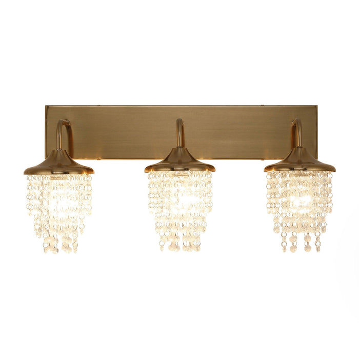 Modern 3-Light Golden Wall Lighting with Crystal - Sweatfully