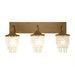 Modern 3-Light Golden Wall Lighting with Crystal - Sweatfully