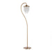 1-Light Golden Floor Lamp with Crystal Shade - Sweatfully