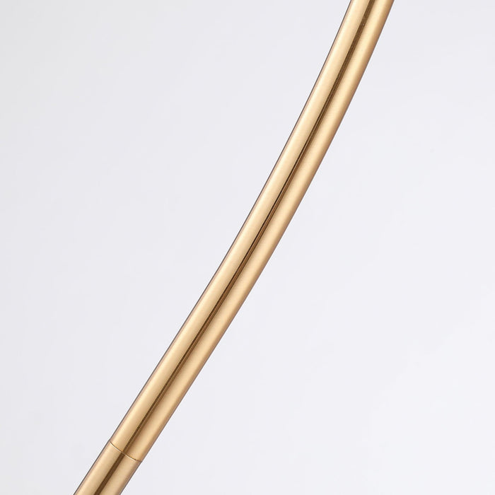 1-Light Golden Floor Lamp with Crystal Shade - Sweatfully