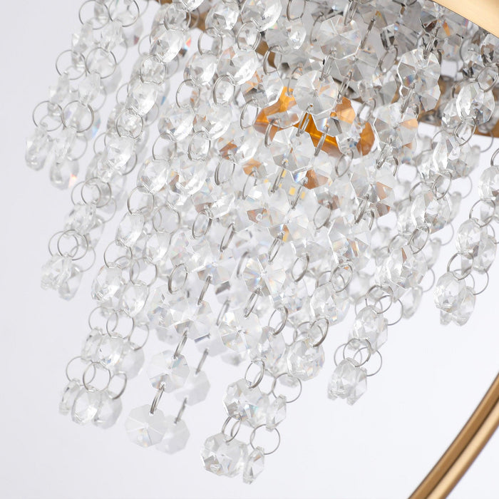 1-Light Golden Modern Table Lamp with Crystal Shade - Sweatfully