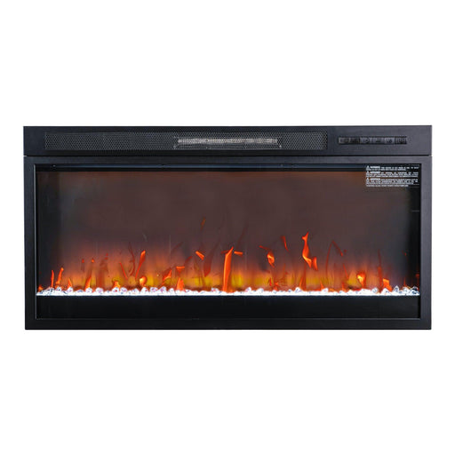 36" Modern Black Insert Electric Fireplace with Remote Control - Sweatfully