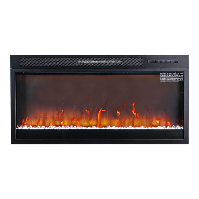 36" Modern Black Insert Electric Fireplace with Remote Control - Sweatfully