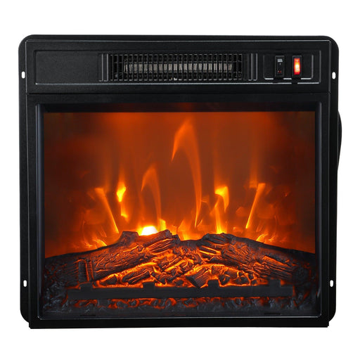 18" Modern Black Insert Electric Fireplace with Remote Control - Sweatfully