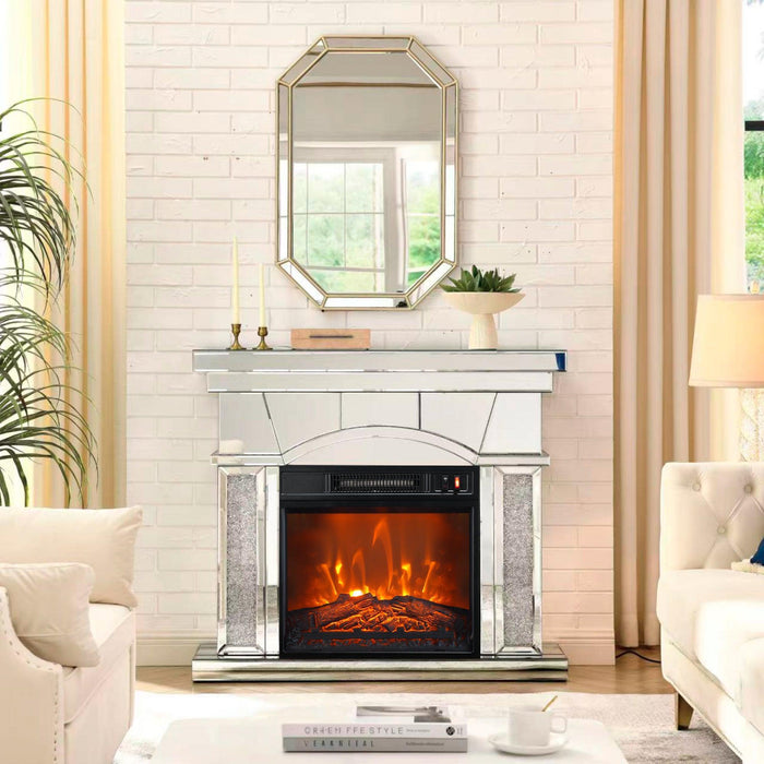 18" Modern Black Insert Electric Fireplace with Remote Control - Sweatfully