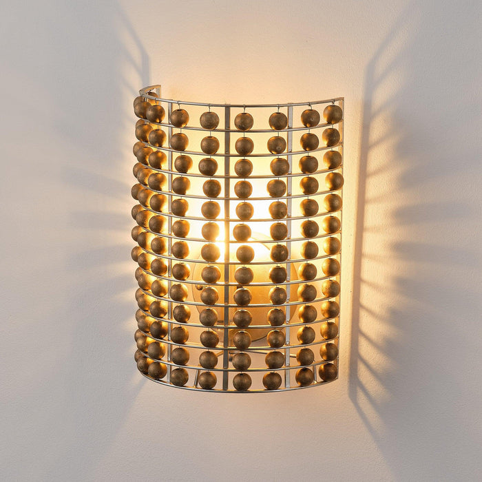 1-Light Modern Wooden Beads Wall Sconce Lighting - Sweatfully