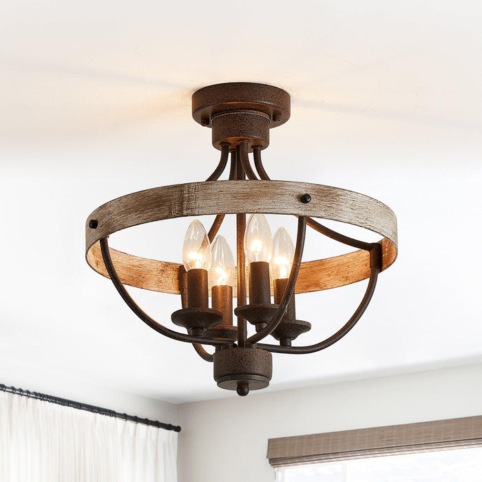 4-Light Industrial Ceiling Light - Sweatfully