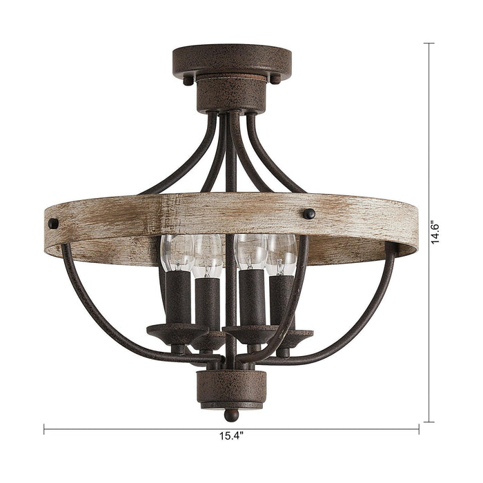 4-Light Industrial Ceiling Light - Sweatfully
