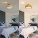 3-Light Vintage Golden LED Semi Flush Mount Light for Entrance, Closet, Kitchen - Sweatfully