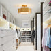 3-Light Vintage Golden LED Semi Flush Mount Light for Entrance, Closet, Kitchen - Sweatfully