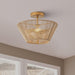 Farmhouse 2-Light Flush Mount Lighting with Rattan Rope - Sweatfully