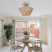 Farmhouse 2-Light Flush Mount Lighting with Rattan Rope - Sweatfully