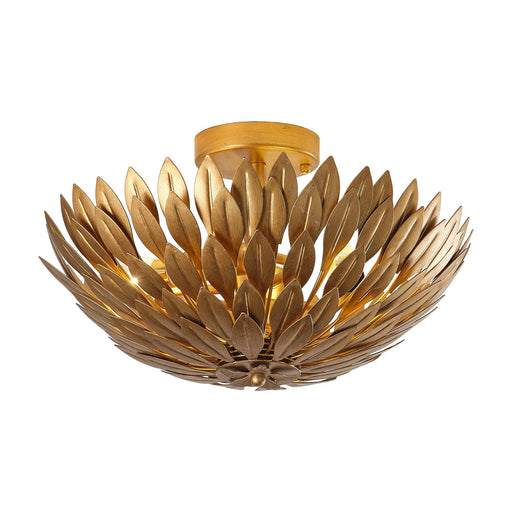 16 Inch 3-Light Farmhouse Golden Semi-Flush Mount Ceiling Lighting - Sweatfully