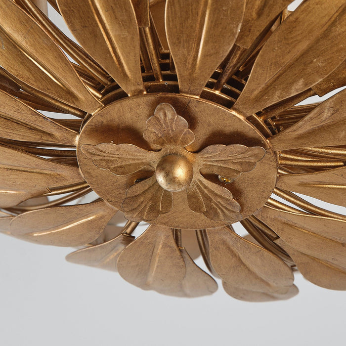 16 Inch 3-Light Farmhouse Golden Semi-Flush Mount Ceiling Lighting - Sweatfully