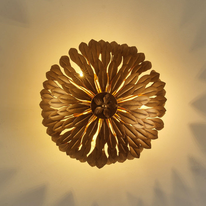 16 Inch 3-Light Farmhouse Golden Semi-Flush Mount Ceiling Lighting - Sweatfully