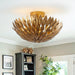 16 Inch 3-Light Farmhouse Golden Semi-Flush Mount Ceiling Lighting - Sweatfully
