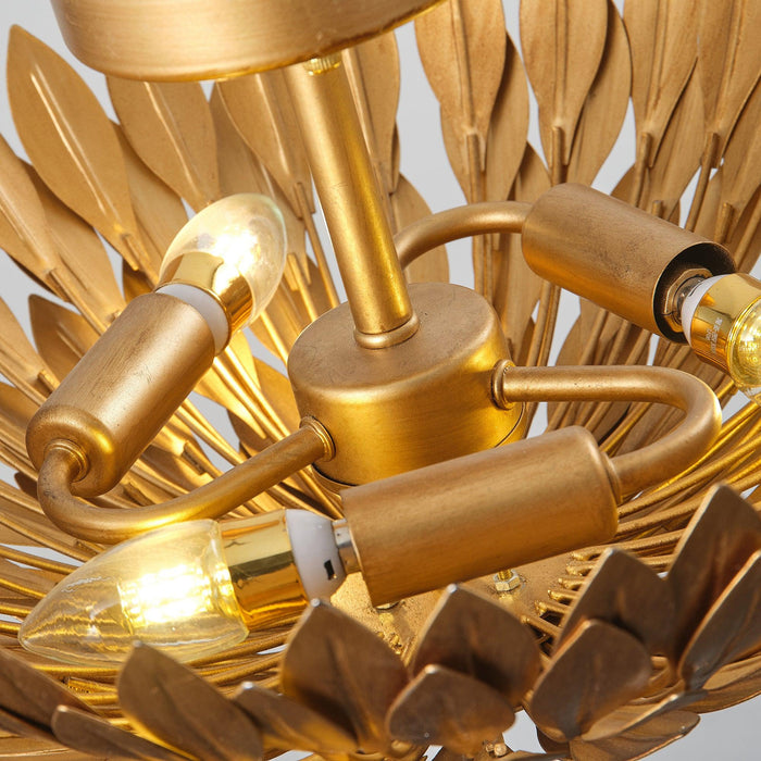 16 Inch 3-Light Farmhouse Golden Semi-Flush Mount Ceiling Lighting - Sweatfully