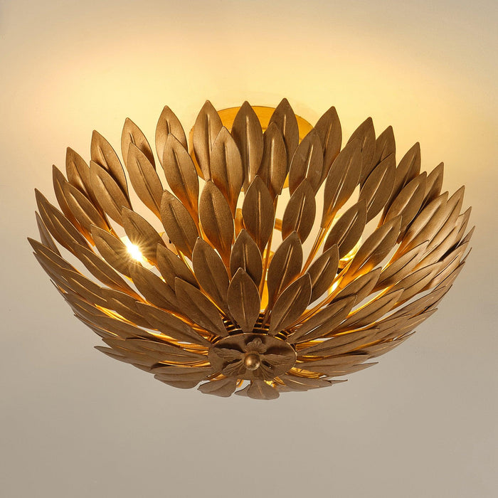 16 Inch 3-Light Farmhouse Golden Semi-Flush Mount Ceiling Lighting - Sweatfully
