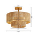 3-Light Traditional Farmhouse Wabi-Sabi Flush Mount Light - Sweatfully