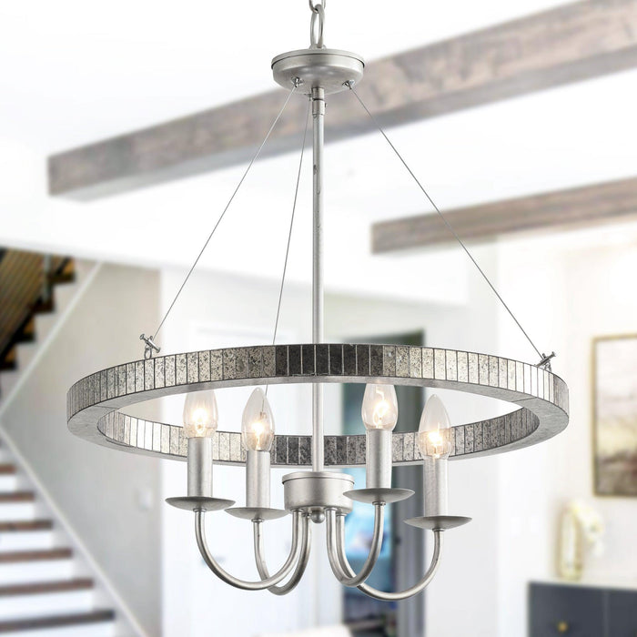 4-Light Iron Modern Island Pendant Lighting with Acrylic Lens - Sweatfully