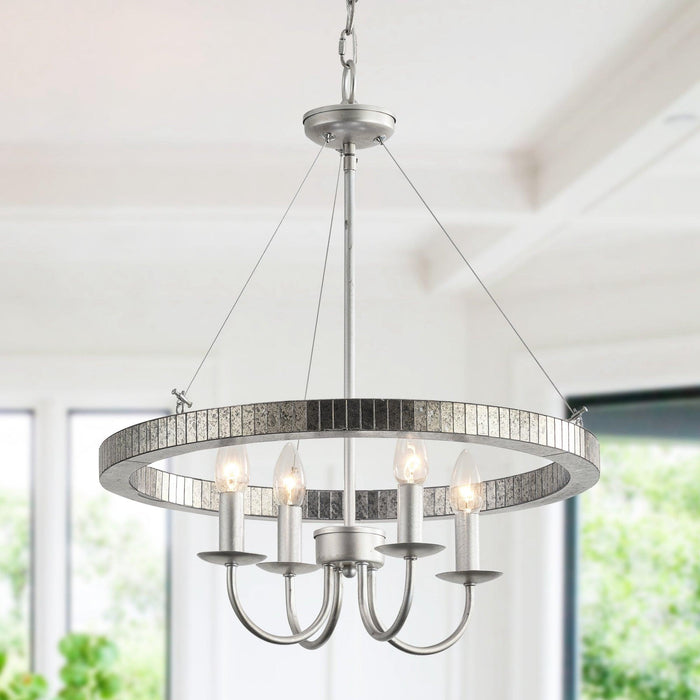 4-Light Iron Modern Island Pendant Lighting with Acrylic Lens - Sweatfully