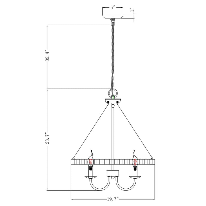 4-Light Iron Modern Island Pendant Lighting with Acrylic Lens - Sweatfully
