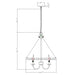 4-Light Iron Modern Island Pendant Lighting with Acrylic Lens - Sweatfully