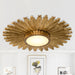 Golden Sunburst Flush Mount LED Lighting - Sweatfully