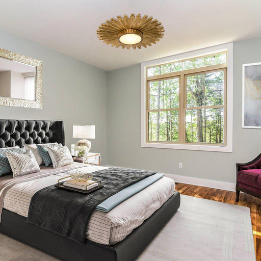Golden Sunburst Flush Mount LED Lighting - Sweatfully