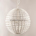 6-Light Vintage And Farmhouse Globe Island Pendant Light in White - Sweatfully