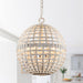 6-Light Vintage And Farmhouse Globe Island Pendant Light in White - Sweatfully