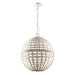 6-Light Vintage And Farmhouse Globe Island Pendant Light in White - Sweatfully