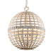 6-Light Vintage And Farmhouse Globe Island Pendant Light in White - Sweatfully