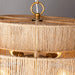 Bohemian Antique Gold 6-Light Drum Downrod Mount with Natural Rope Shade - Sweatfully