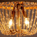 Modern Beaded Basket Weathered Wood 4-Light Chandelier - Sweatfully
