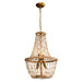Modern Beaded Basket Weathered Wood 4-Light Chandelier - Sweatfully