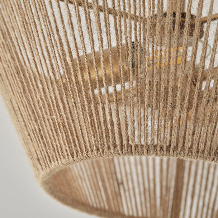 Farmhouse 2-Light Flush Mount Lighting with Rattan Rope - Sweatfully