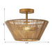 Farmhouse 2-Light Flush Mount Lighting with Rattan Rope - Sweatfully