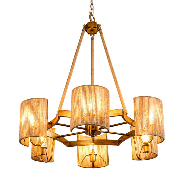6-Light Farmhouse Bedroom Island Pendant Lighting - Sweatfully