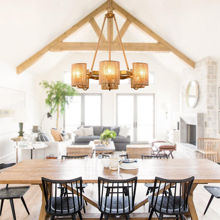 6-Light Farmhouse Bedroom Island Pendant Lighting - Sweatfully