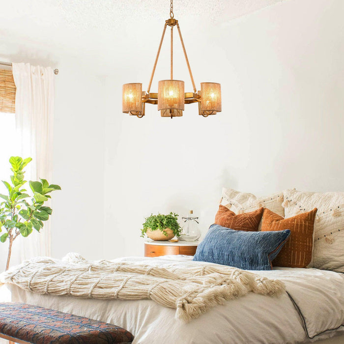 6-Light Farmhouse Bedroom Island Pendant Lighting - Sweatfully
